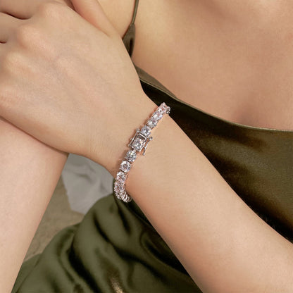 [Amore]0.75 Carat Dazzling Round Cut Wedding Bracelet
