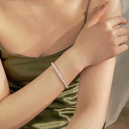 [Amore]Luxurious Ornate Round Cut Tennis Bracelet