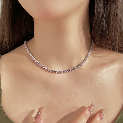 [Amore]Ornate Heart Cut Tennis Necklace