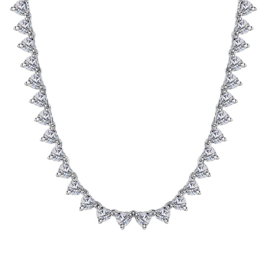 [Amore]Ornate Heart Cut Tennis Necklace