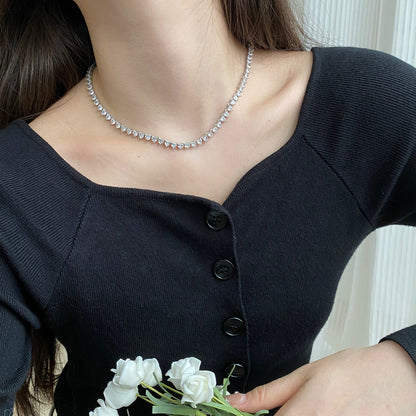 [Amore]Ornate Heart Cut Tennis Necklace