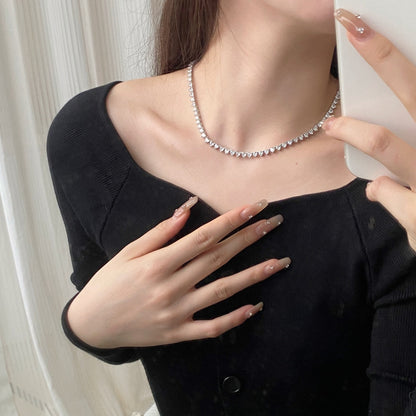 [Amore]Ornate Heart Cut Tennis Necklace