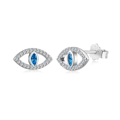 [Amore]Blue Devil Eyes Hollow Stud Earrings