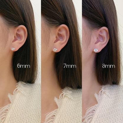 [Amore]Dainty Round Shape Earrings