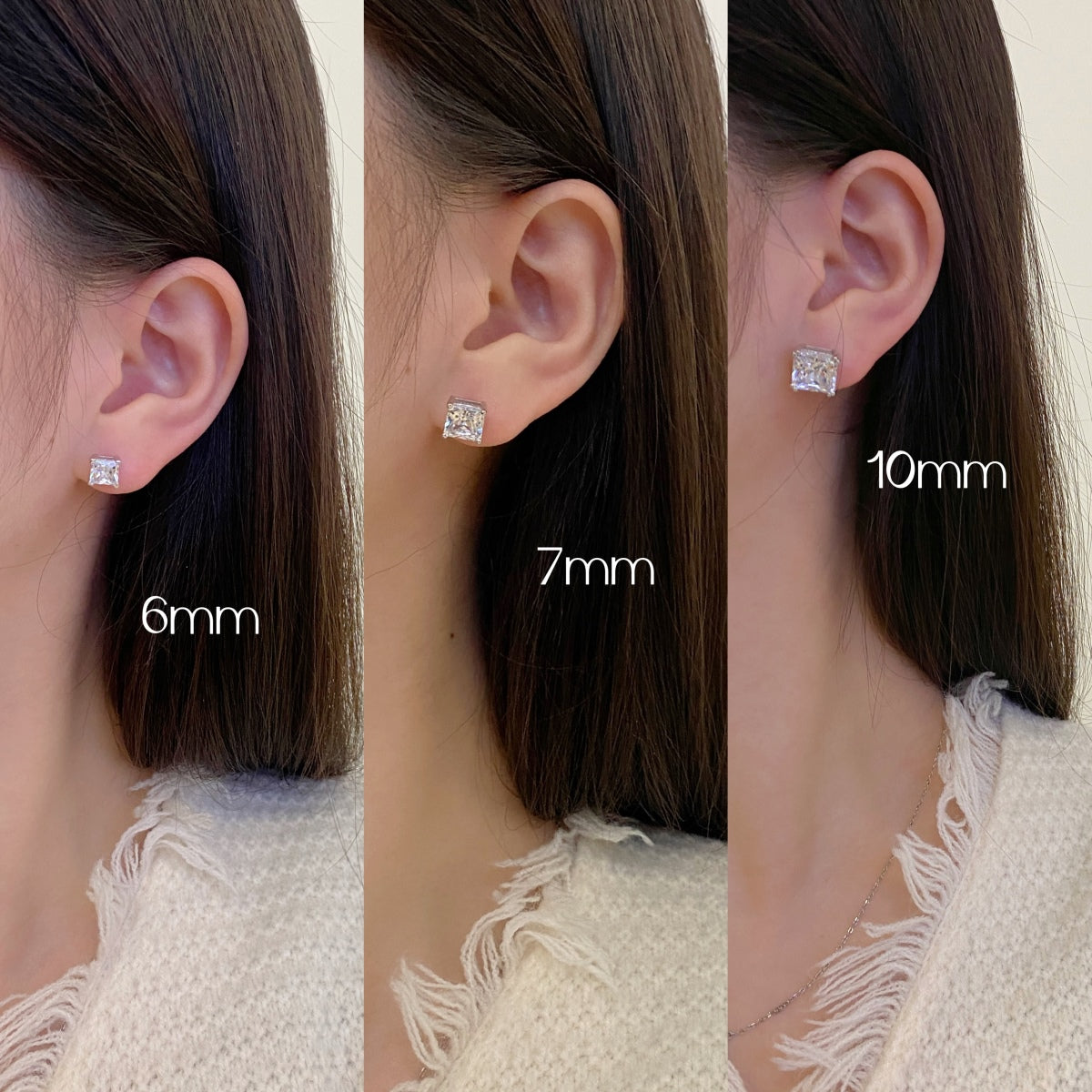 [Amore]Delicate Square Shape Earrings