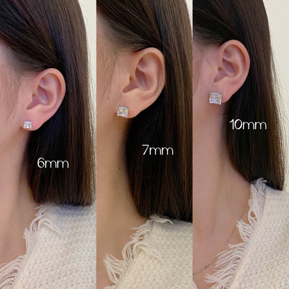 [Amore]Delicate Square Shape Earrings