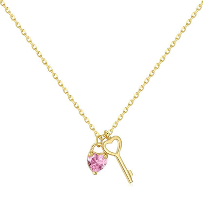 [Amore]Unique Heart Shape Key Pendent Necklace