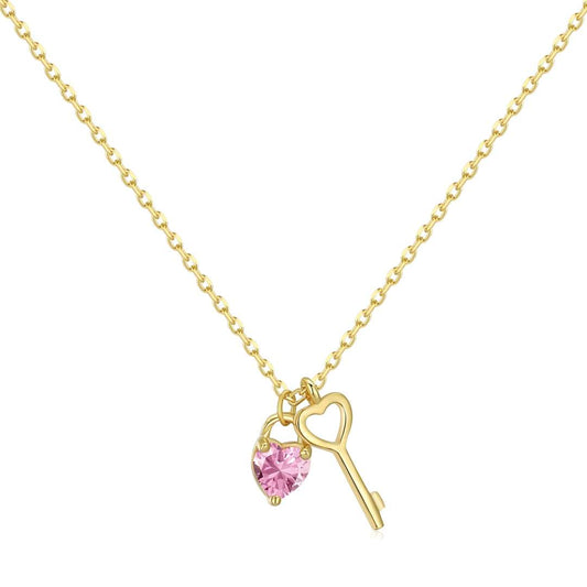 [Amore]Unique Heart Shape Key Pendent Necklace