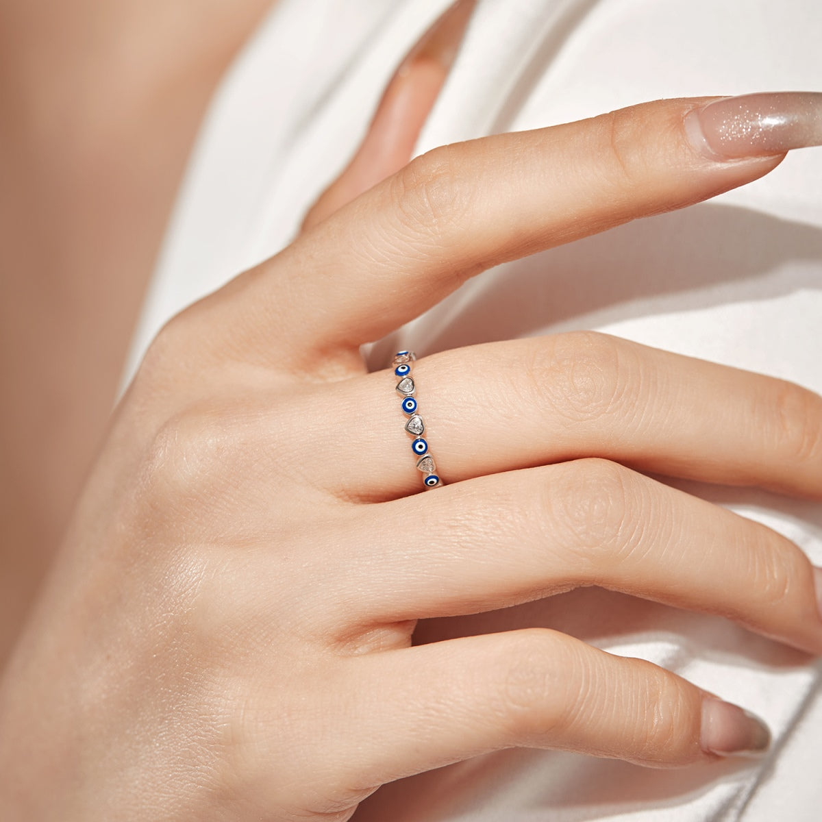 [Amore]Radiant Colorful Round Shape Daily Ring