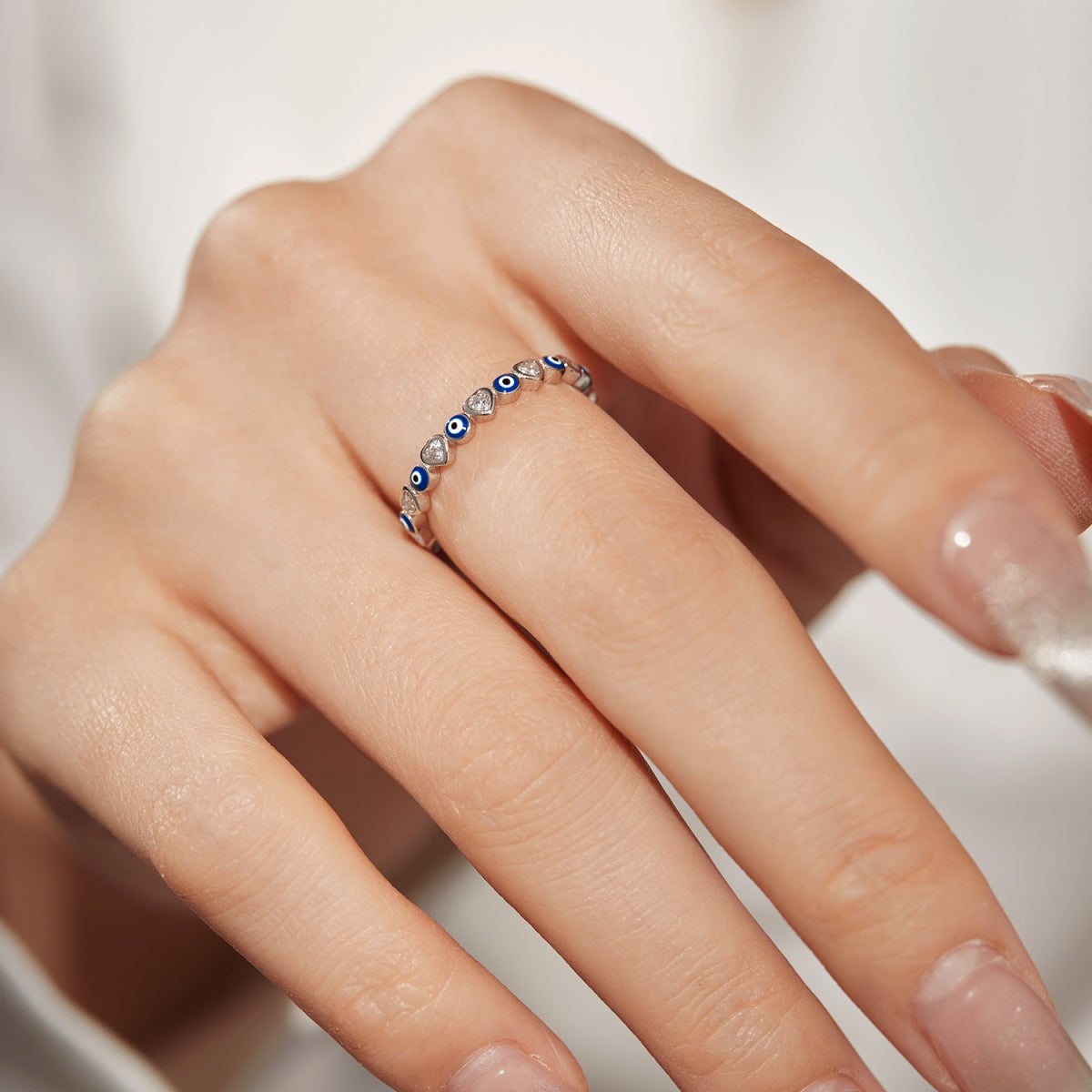 [Amore]Radiant Colorful Round Shape Daily Ring