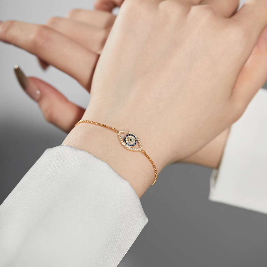 [Amore]Dazzling Eye Shape Necklace