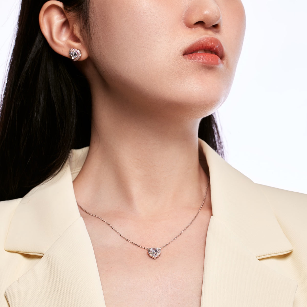 [Amore]Dazzling Heart Shape Lover Earrings