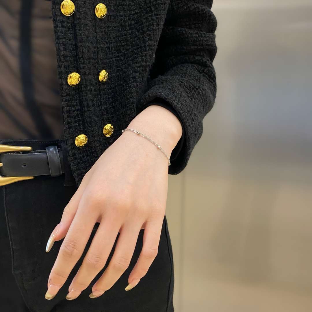 [Amore]Delicate Bead Double Layer Bracelet