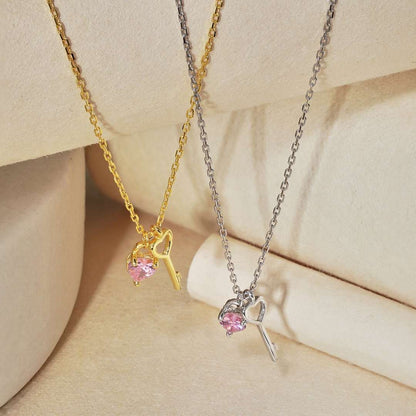 [Amore]Unique Heart Shape Key Pendent Necklace