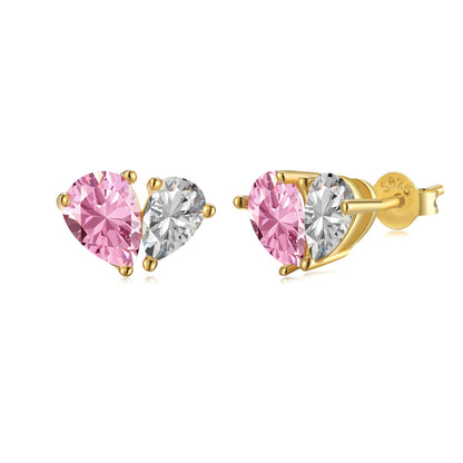[Amore]Dazzling Elegant Heart Cut Lover Earrings