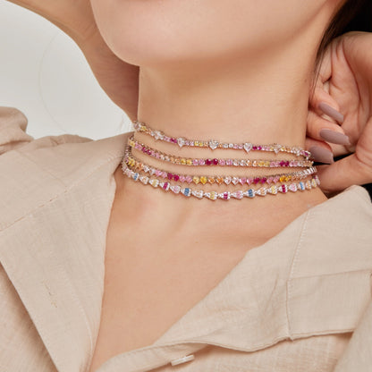 [Amore]Radiant Colorful Rainbow Necklace