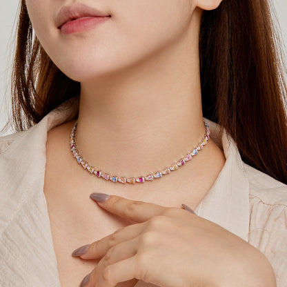 [Amore]Radiant Colorful Rainbow Necklace