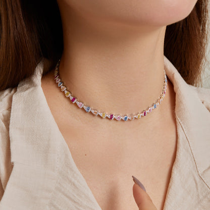 [Amore]Radiant Colorful Rainbow Necklace