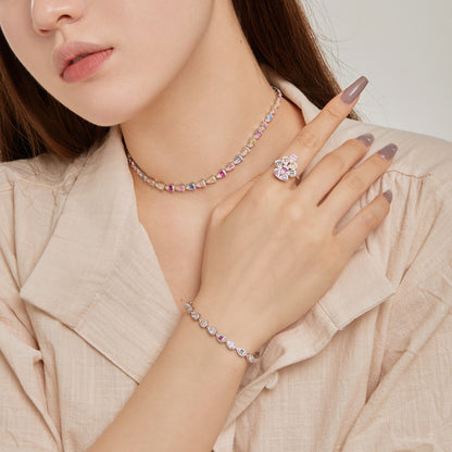 [Amore]Radiant Colorful Rainbow Necklace