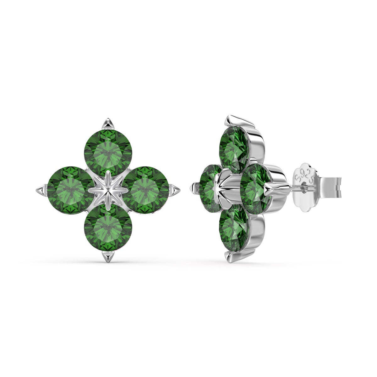 [Amore]Four-Leaf Clover Eight-Pointed Star Earrings