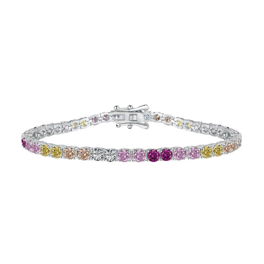 [Amore]Radiant Colorful Round Cut Tennis Bracelet