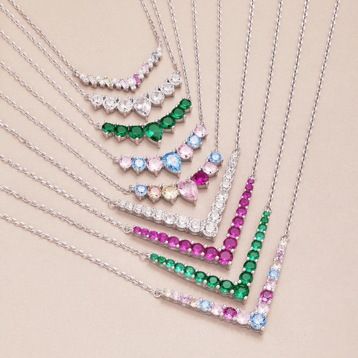 [Amore]Dainty Colorful Heart Necklace