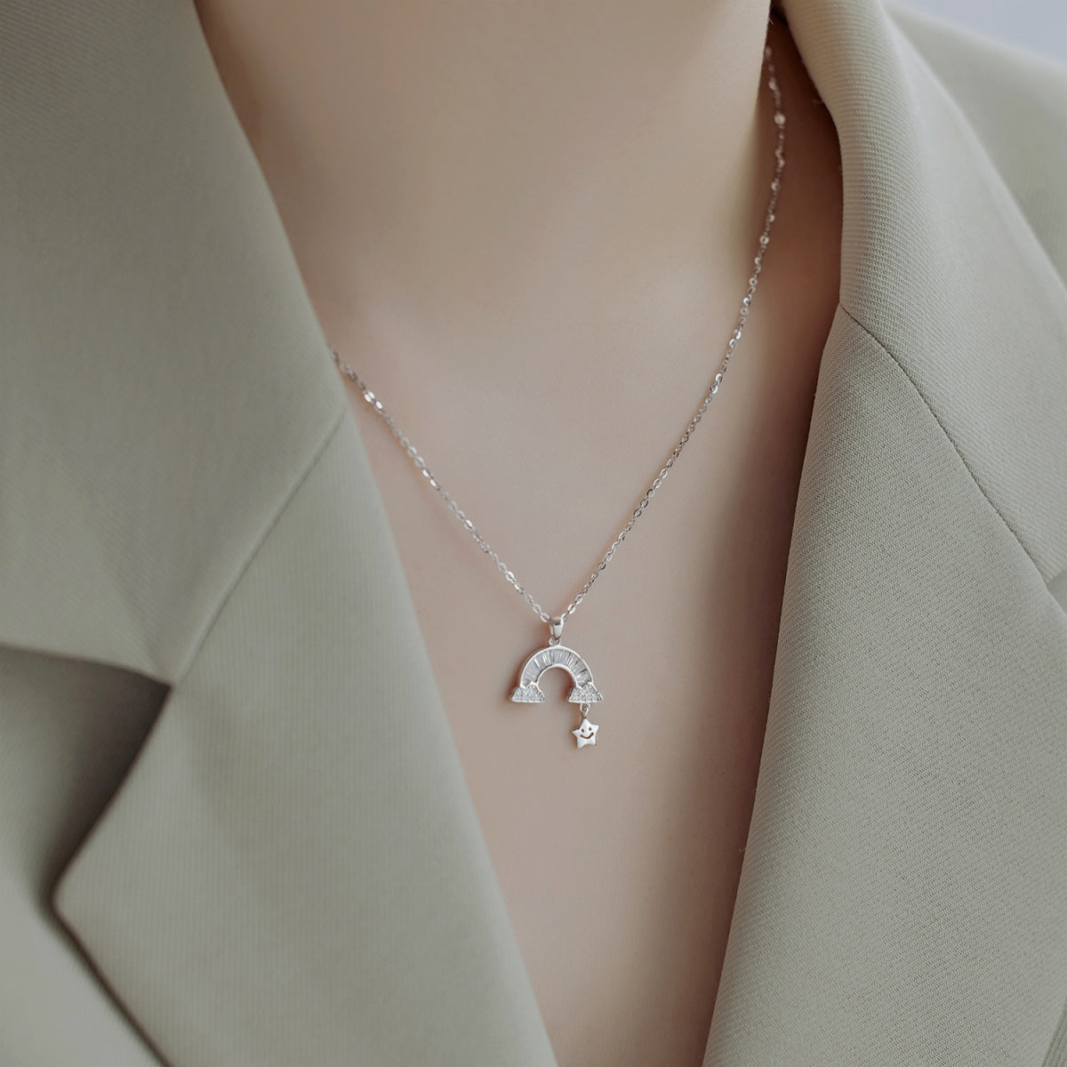 [Amore]Unique Rainbow Star Necklace