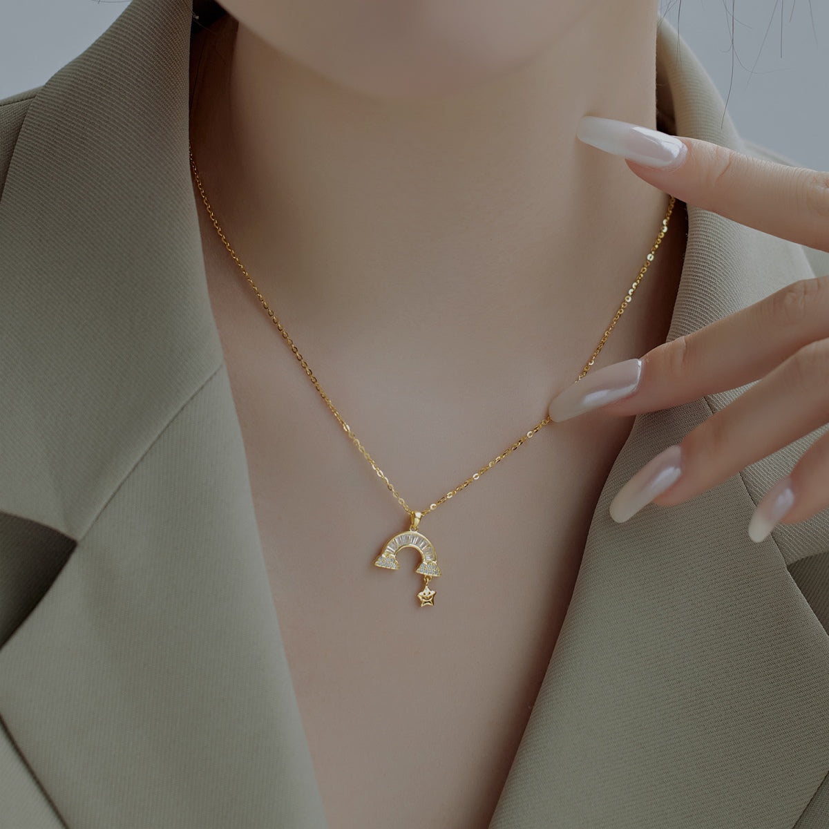 [Amore]Unique Rainbow Star Necklace