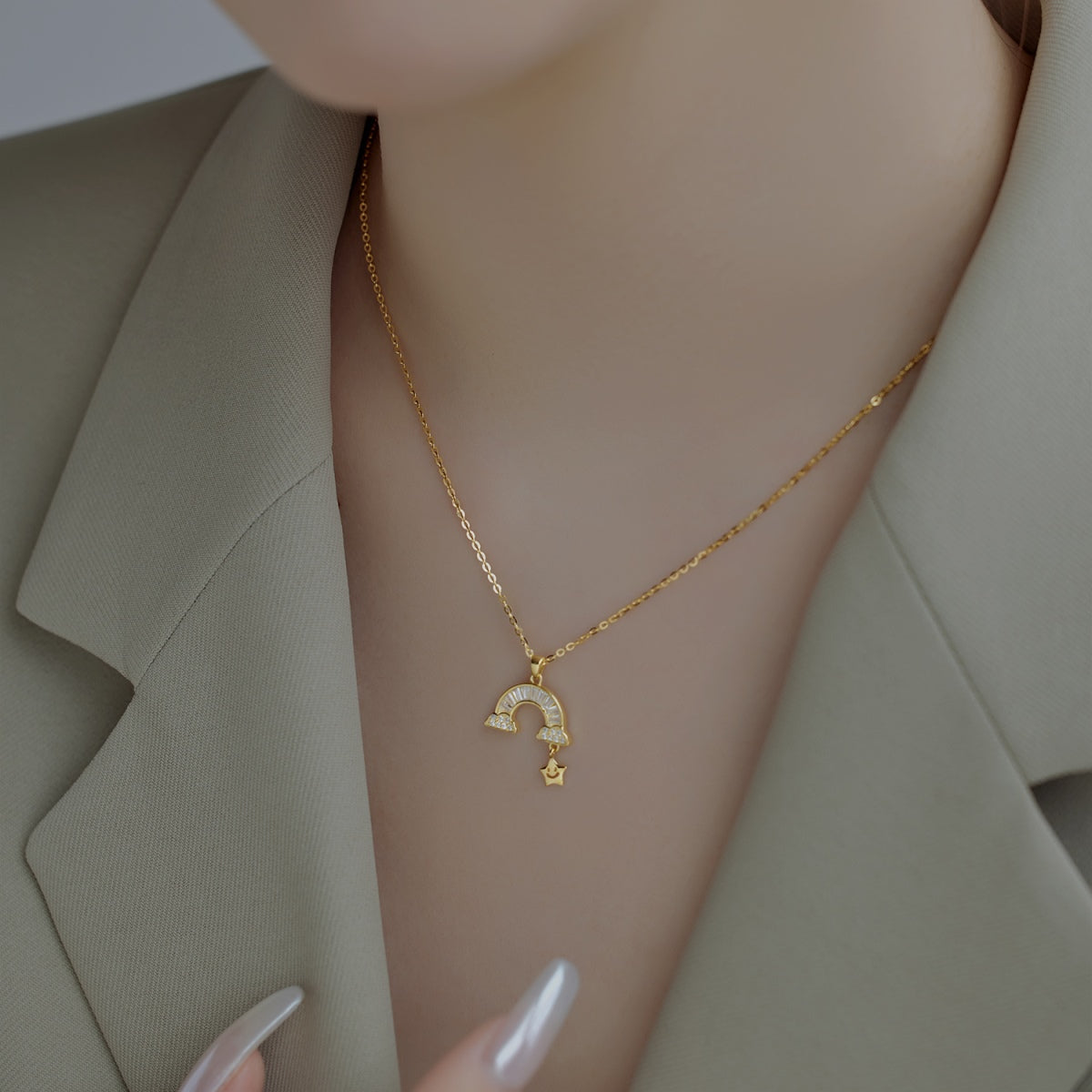 [Amore]Unique Rainbow Star Necklace