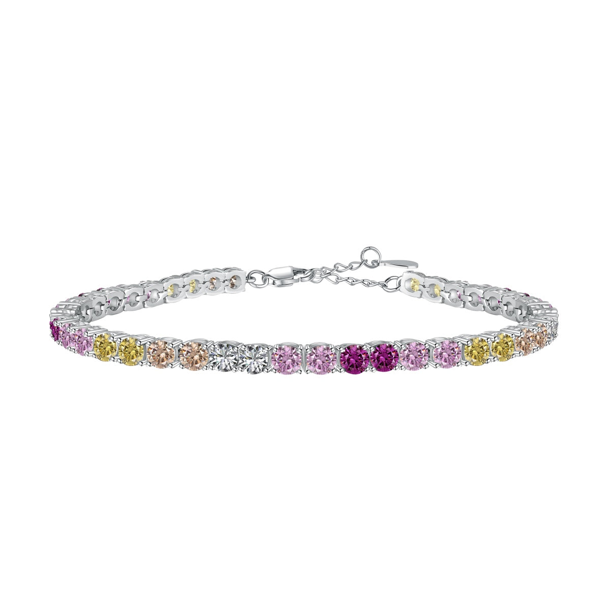 [Amore]Radiant Colorful Round Cut Tennis Bracelet