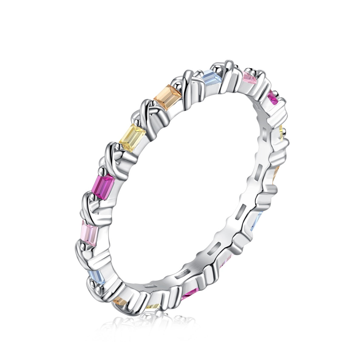 [Amore]Charming Colorful Round Cut Daily Ring