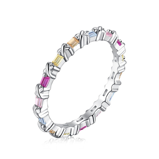 [Amore]Charming Colorful Round Cut Daily Ring