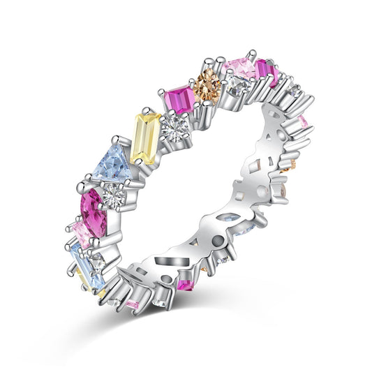 [Amore]Dazzling Polychromatic Multi cut Daily Ring