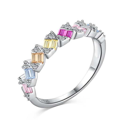 [Amore]Delicate Vibrant Emerald Cut Daily Ring