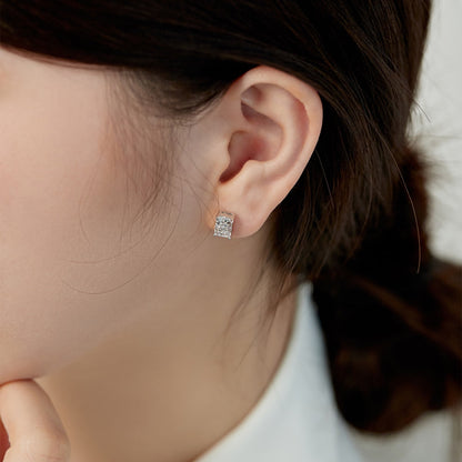 [Amore]Radiant Luxurious Princess Cut Daily Earrings