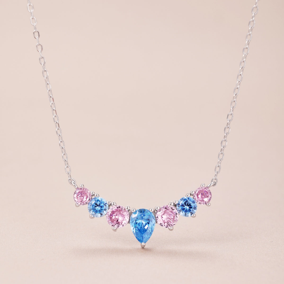 [Amore]Dainty Colorful Heart Necklace