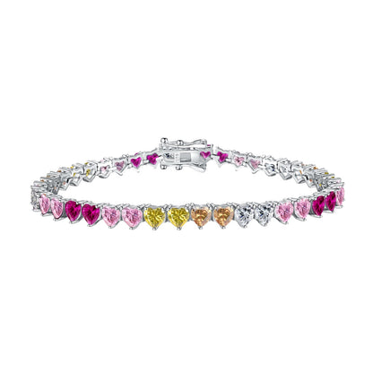 [Amore]Luxurious Colorful Romantic Heart Shape Lover Bracelet