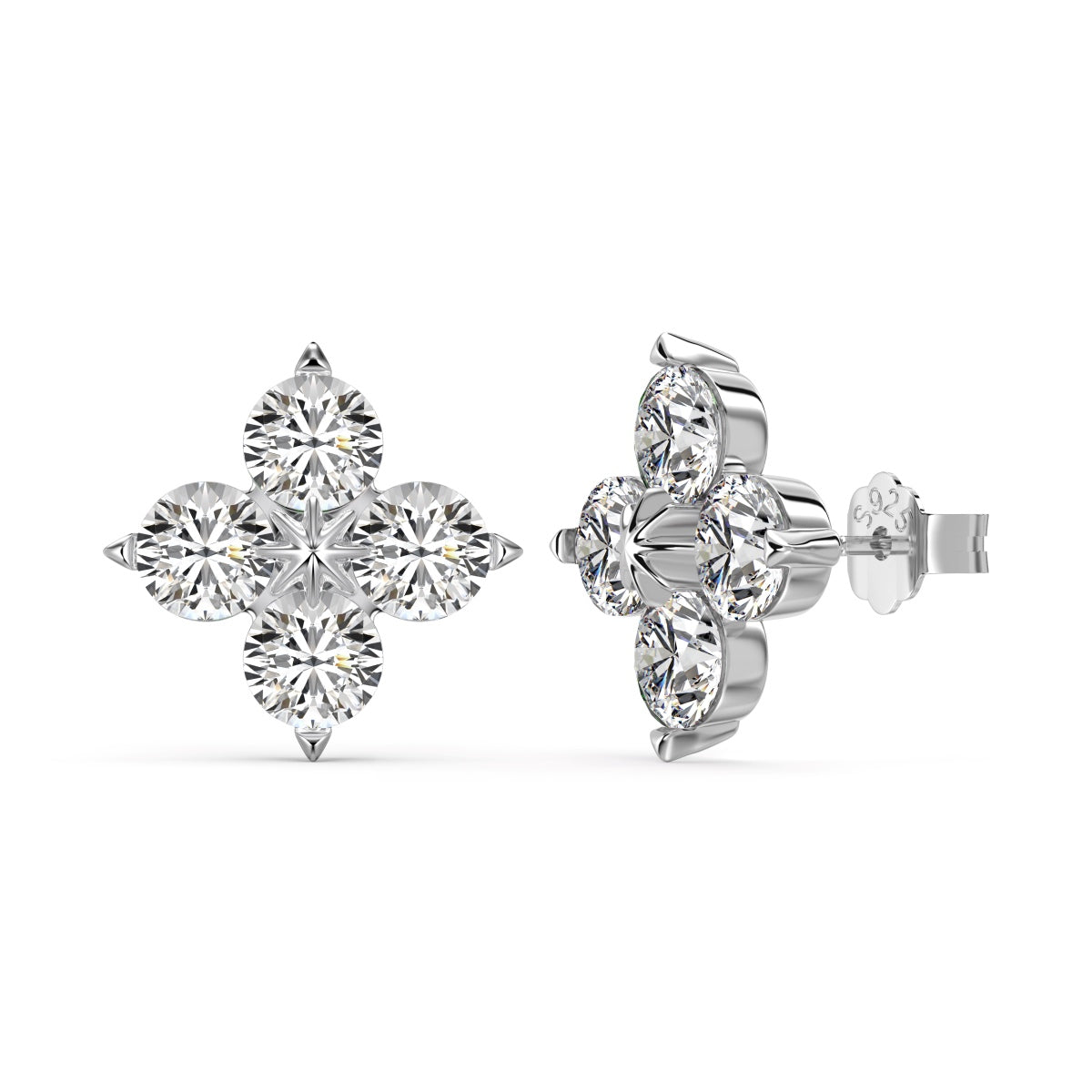 [Amore]Four-Leaf Clover Eight-Pointed Star Earrings