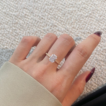 [Amore]2.0 Carat Dazzling Sparkling Radiant Cut Party Ring