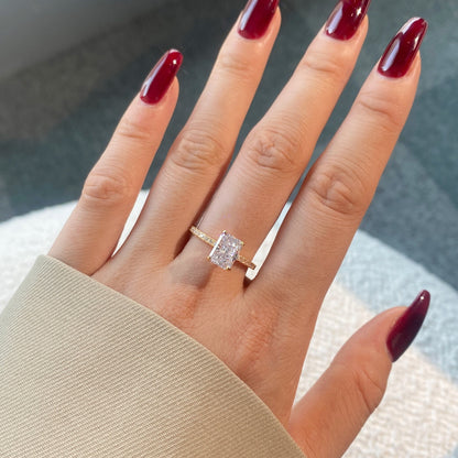 [Amore]2.0 Carat Dazzling Sparkling Radiant Cut Party Ring