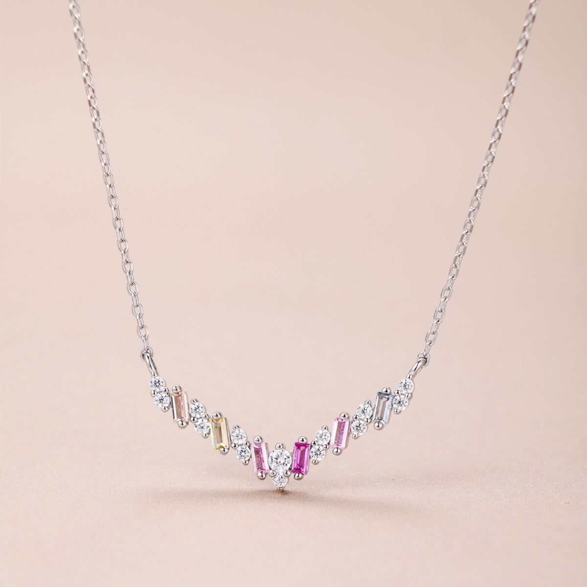[Amore]Dazzling Rainbow Necklace