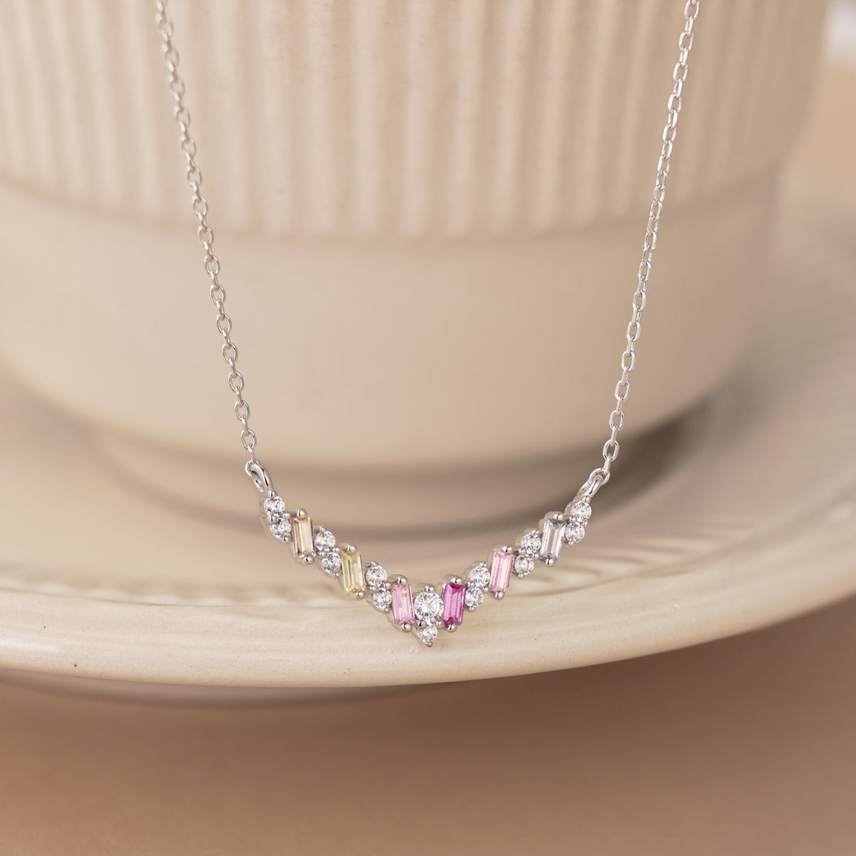 [Amore]Dazzling Rainbow Necklace