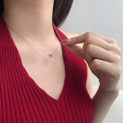 [Amore]6.0 carat Radiant Heart Shape Necklace