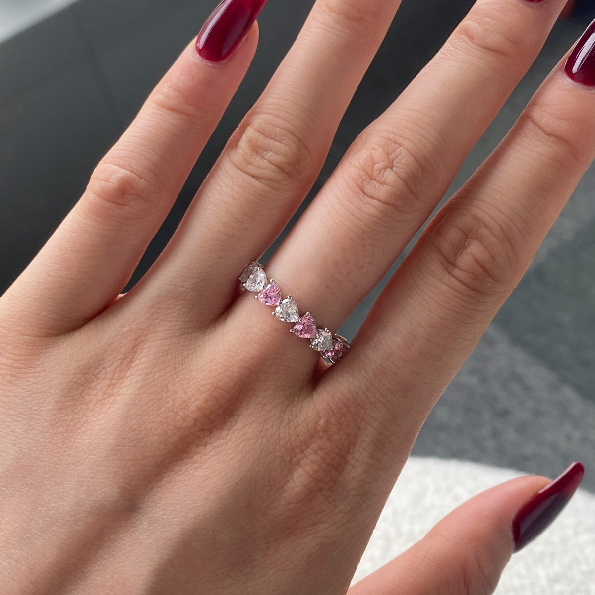 [Amore]0.25 Carat Radiant Romance Heart Cut Lover Ring