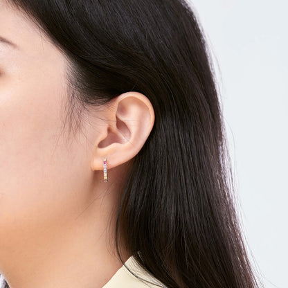 [Amore]Radiant Colorful Round Cut Earrings