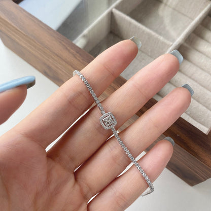 [Amore]Luxurious Dazzling Square Shape Banquet Bracelet