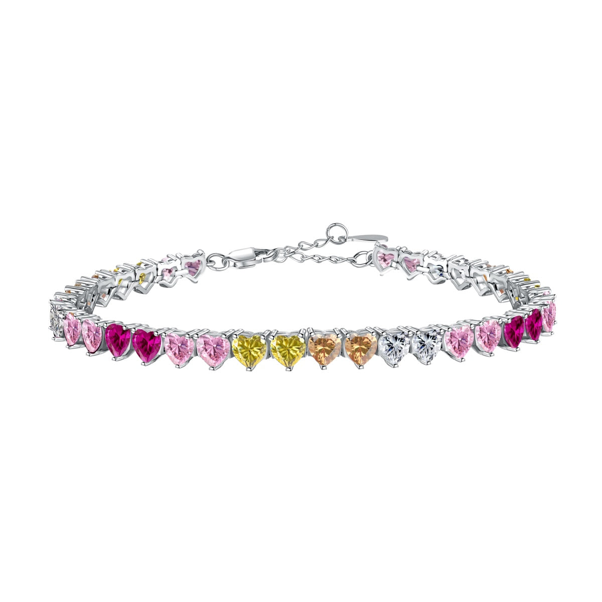 [Amore]Luxurious Colorful Romantic Heart Shape Lover Bracelet