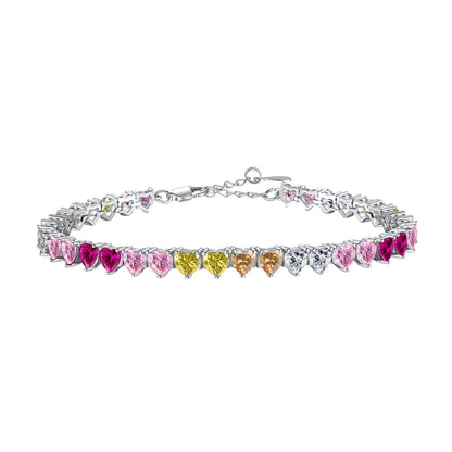 [Amore]Luxurious Colorful Romantic Heart Shape Lover Bracelet