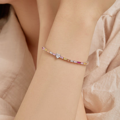 [Amore]Delicate Romantic Heart Shape Lover Bracelet