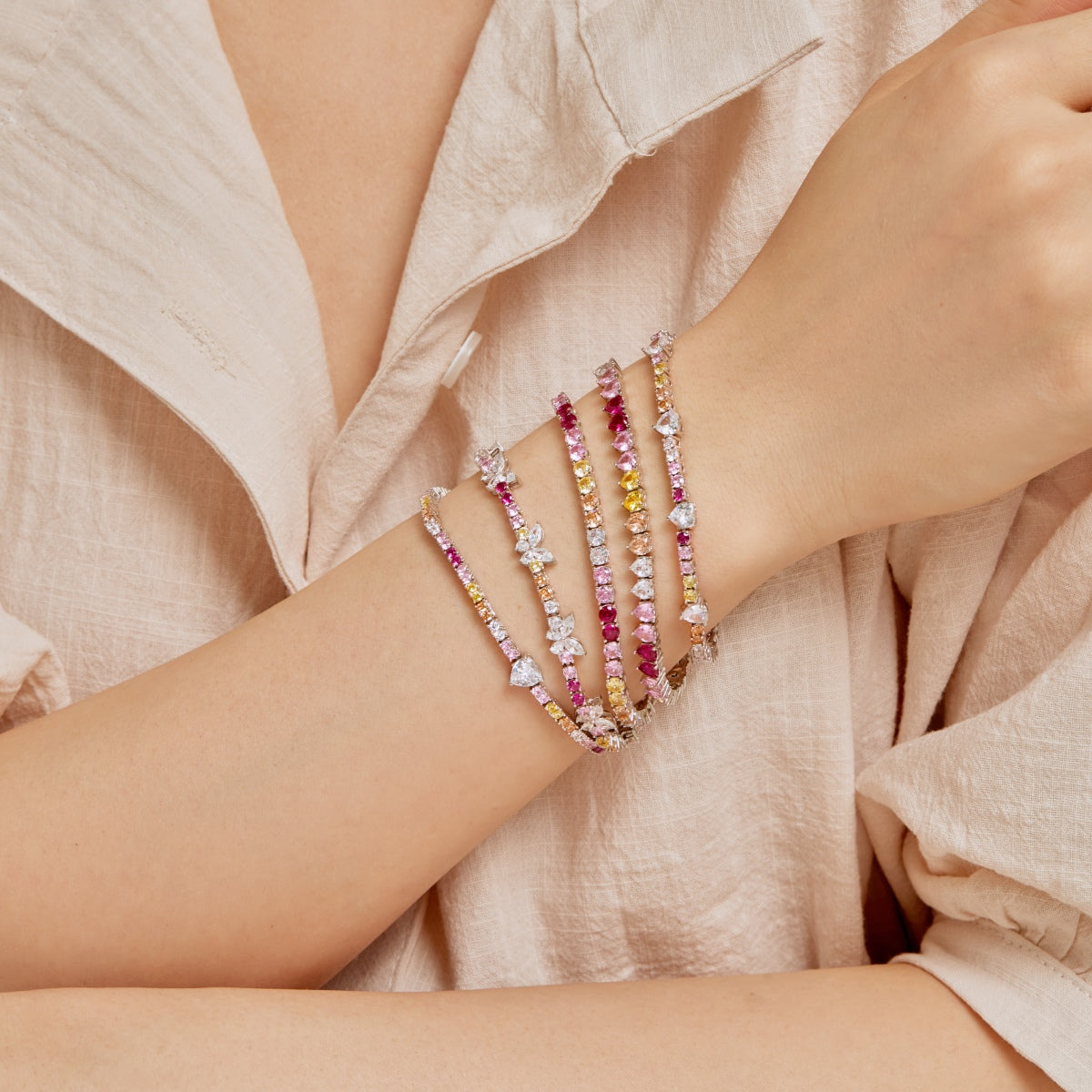 [Amore]Delicate Romantic Heart Shape Lover Bracelet